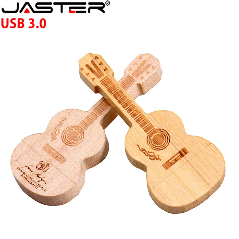 Usb-флеш-накопитель JASTER (1 шт. бесплатный логотип) деревянная гитара скрипка музыка