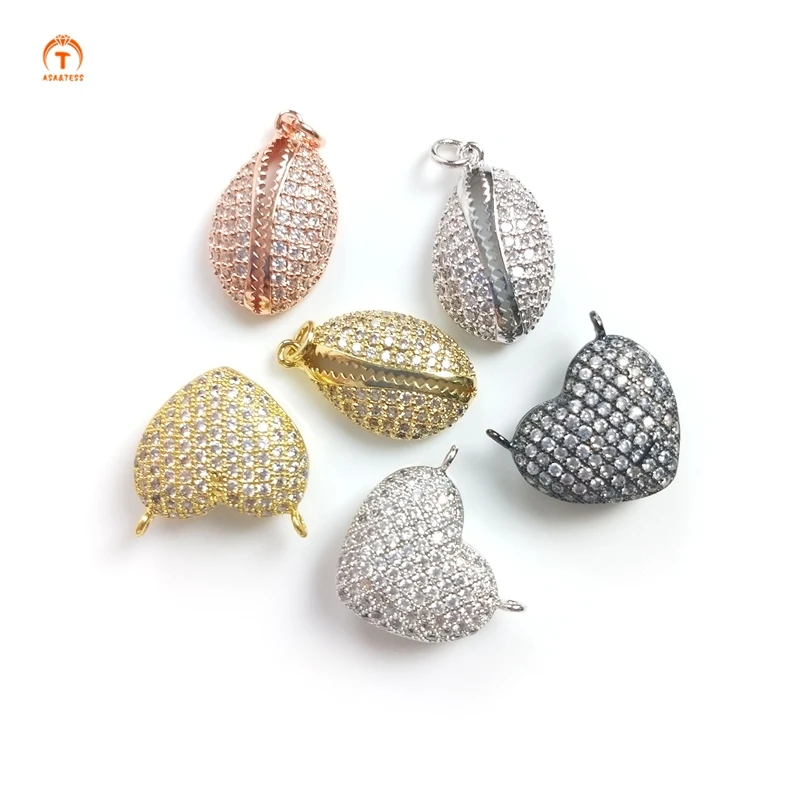 

5 шт., кулон с подвеской в виде сердца из фианита