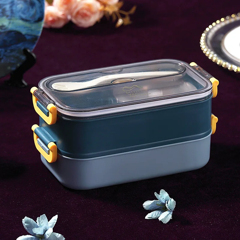 

Stainless Steel Lunch Box Bento Box for School Student Office Worker 2-layers Microwae Heating Lunch Container Food Storage Box