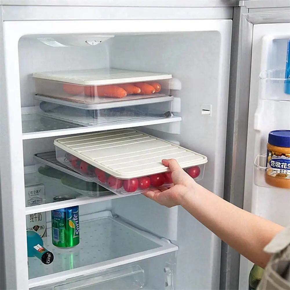 Пластиковые корзины для хранения холодильник коробка для хранения продуктов контейнеры для хранения с крышкой для кухни холодильник шкаф морозильник стол органайзер