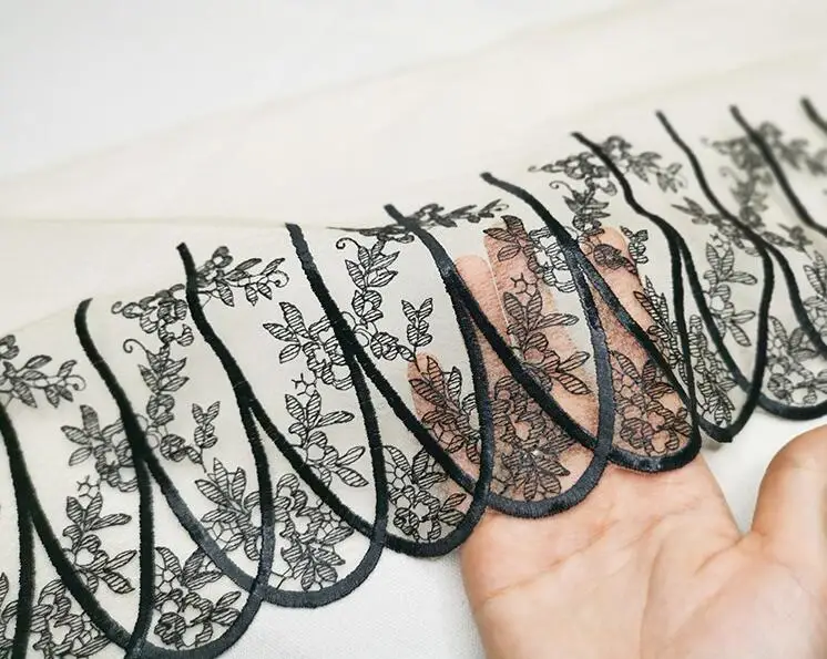 1 м/лот Ширина 24 см высокое качество новинка 2019 кружевная ткань с вышивкой
