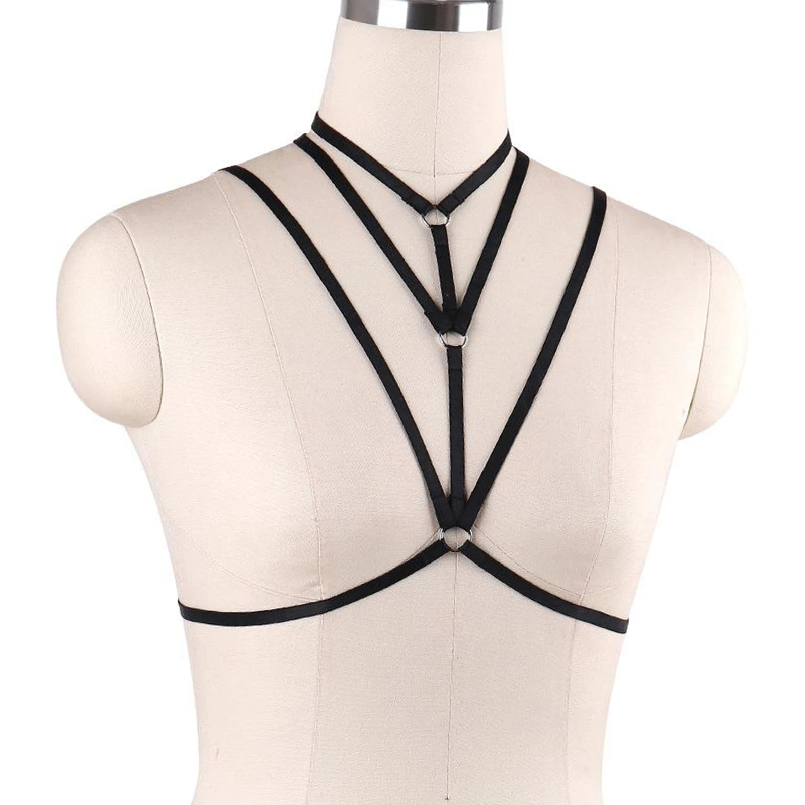 Бюстгальтер на бретельках Эротическое эластичное нижнее белье в стиле панк