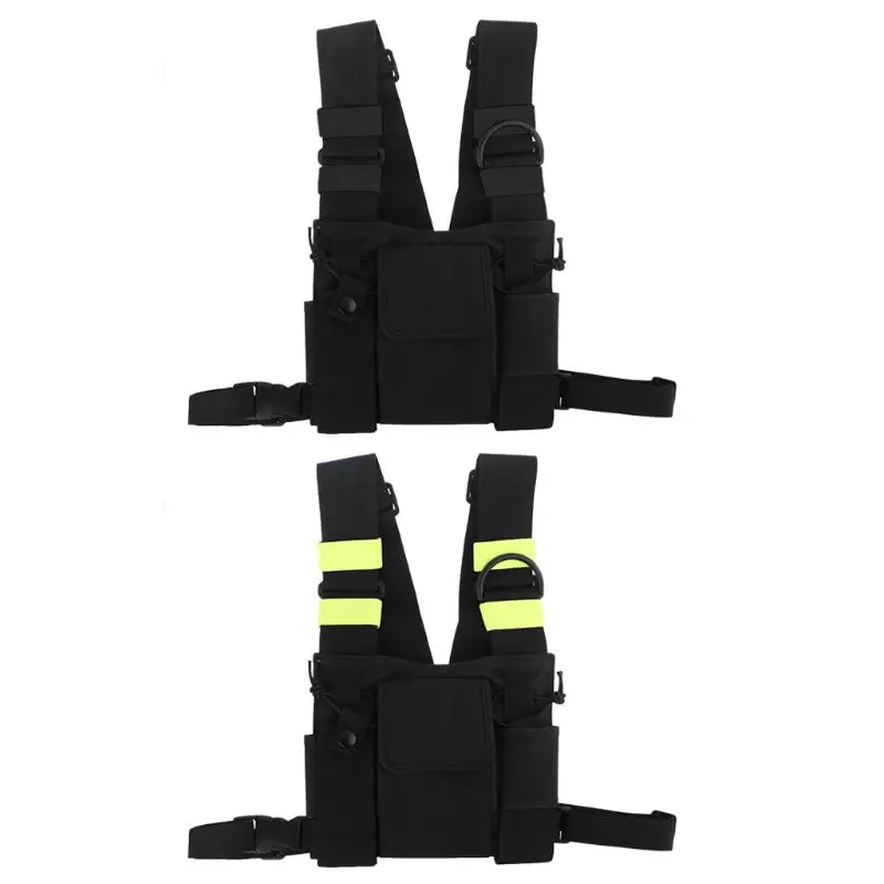 

New 2021 New Universal Chest Front Dual Pocket Pack Pouch Holster Vest Rig Carry Case Bag for baofeng 2 Way Radio Walkie Talkie