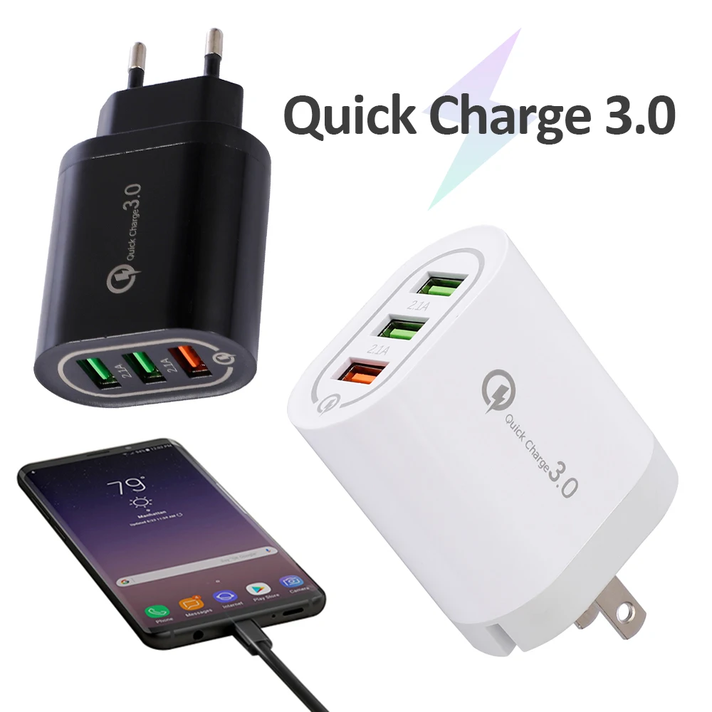 2.4A QC3.0 18 Вт QC 3 0 4 быстрое зарядное устройство USB портативный зарядный мобильный