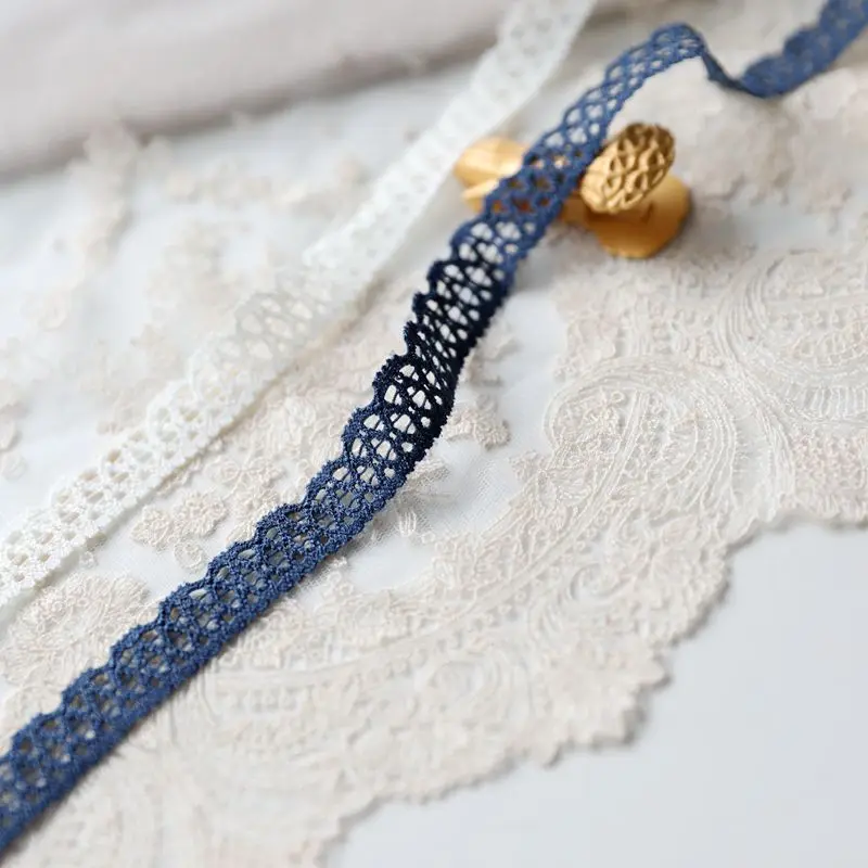 

hot sale Lace accessories milk white blue 1.7 CM wide stretch lace H1706
