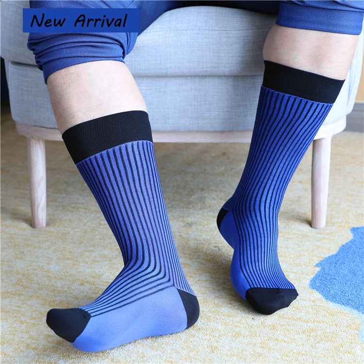 Sexy Men's Socks Middle Tube High Elastic Smooth Cotton Sheer Stocking Sock Business Formal Cosplay Socks for Men