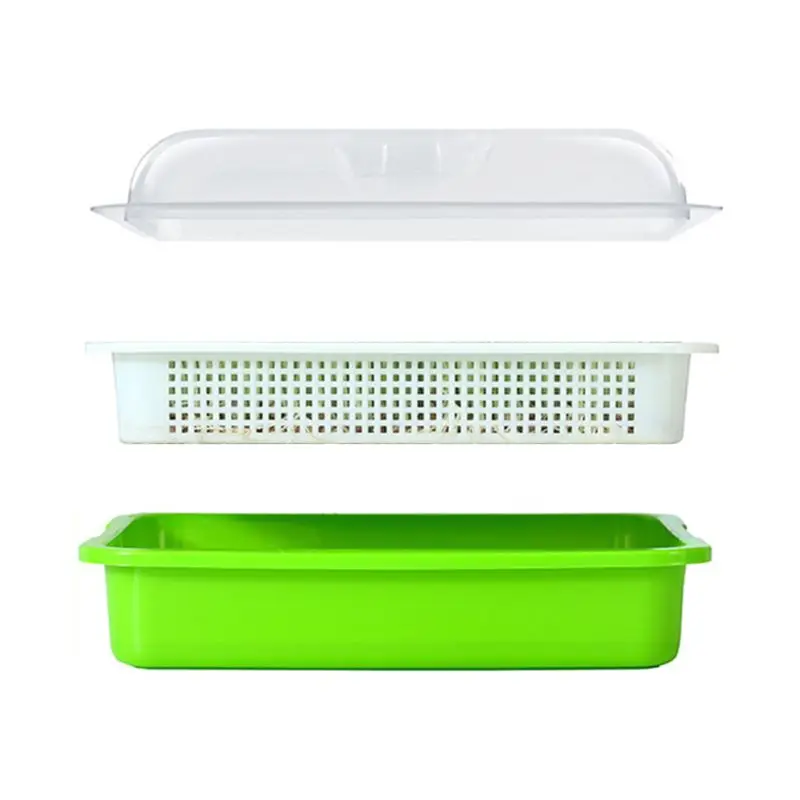 

Seed Sprouter Tray BPA Free PP Soil-Free Healthy Wheatgrass Grower with Cover Seedling Sprout Plate Hydro