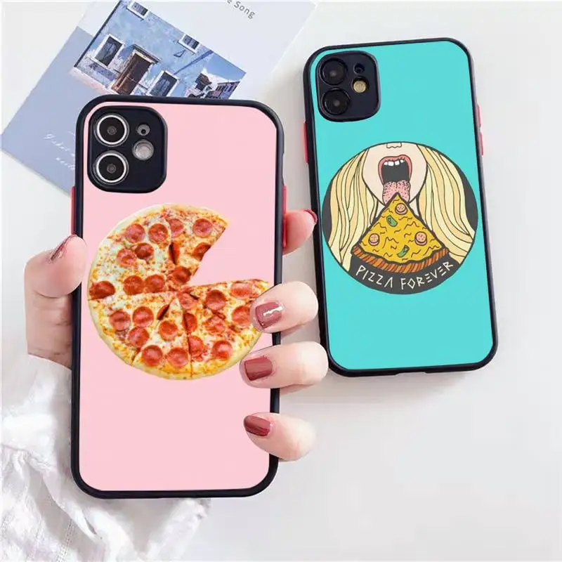

pizza best friends cartoon cute Phone Case Matte Transparent for iPhone 7 8 11 12 s mini pro X XS XR MAX Plus cover funda