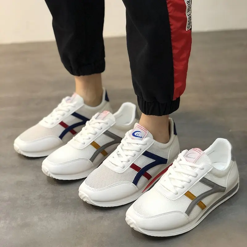 

Women's Sports Shoes Fashion Women's Sneakers 2021 Breathable Mesh Casual Shoes All-match Comfortable Women's Flat Shoes Lace-up