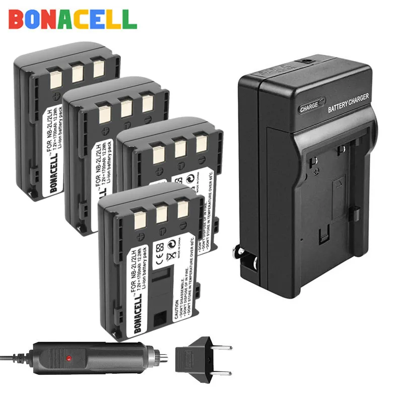 Bonacell 1.7Ah NB-2L NB-2LH батарея + ЖК-зарядное устройство для цифровой камеры Canon EOS 400D S80 S70