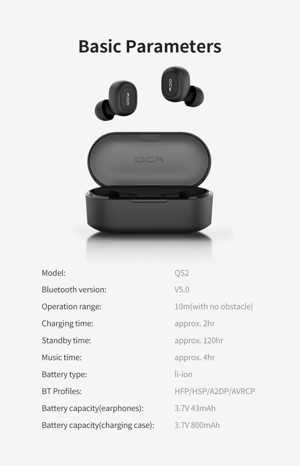 QCY QS2 TWS Bluetooth V5.0 наушники 3D стерео Спортивные Беспроводные наушники с двойным микрофоном
