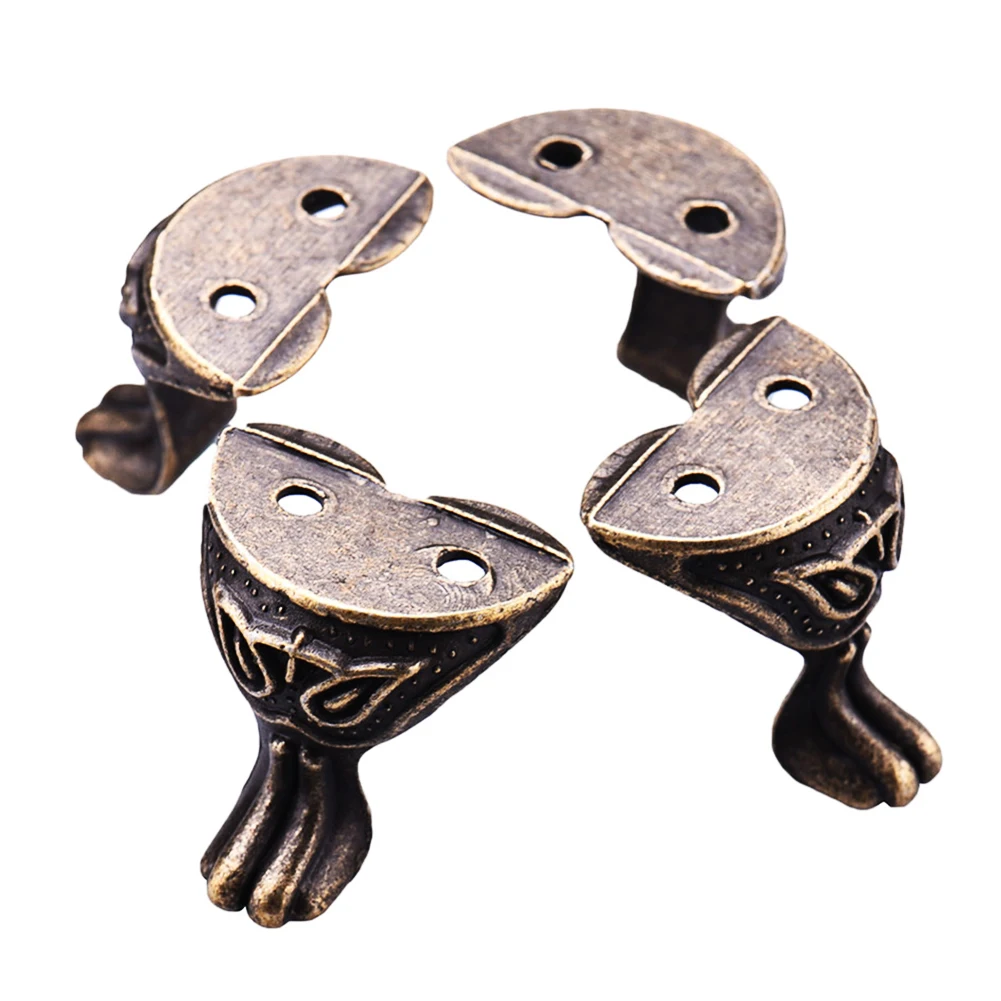 Antique Alloy Jewelry Wine Box Wood Case Decorative Feet Leg Corner Protect Angle For Furniture #0919 |