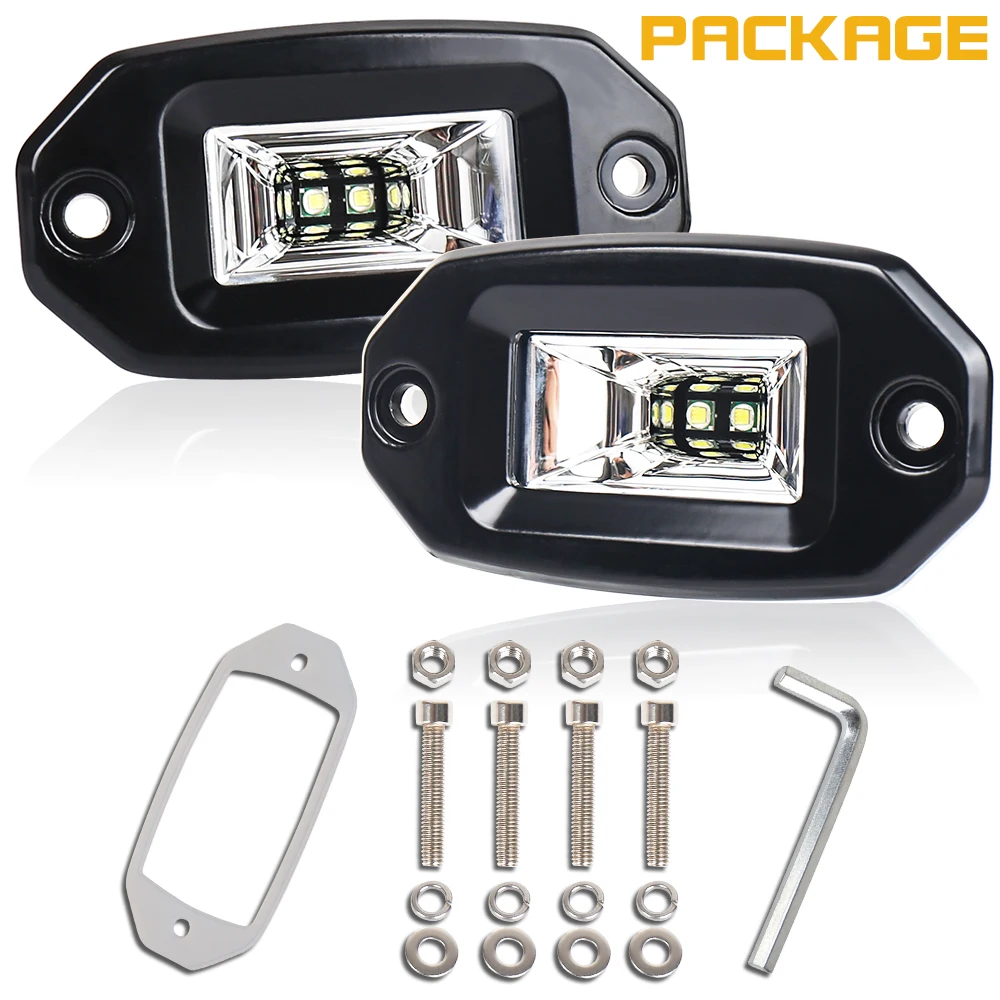 

MOVOTOR 20 Вт светодиодные стручки заподлицо, светодиодный рабочий фонарь, задний резервный противотуманный фонарь для грузовиков, пикапов, прицепов