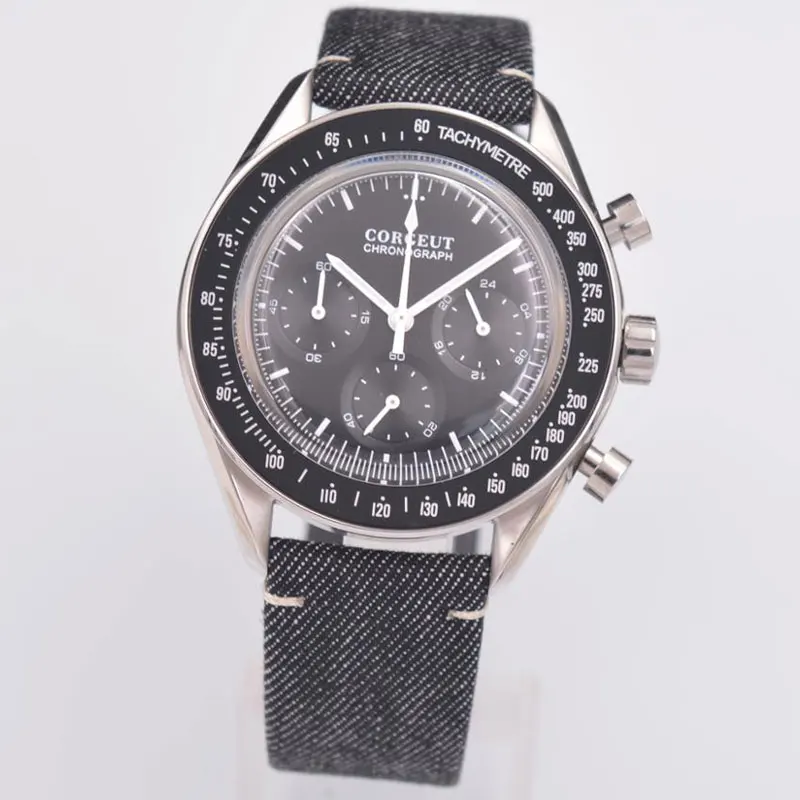 Todos à Prova Relógios de Pulso Quartzo dos Homens Corgeut Marca Superior Esportes Luminosos Multifuncional 24 Horas Dwaterproof Água 316 ss Couro 40mm