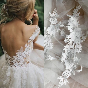 20 шт.10 пар, зеркальные водорастворимые кружевные цветы для свадебного платья