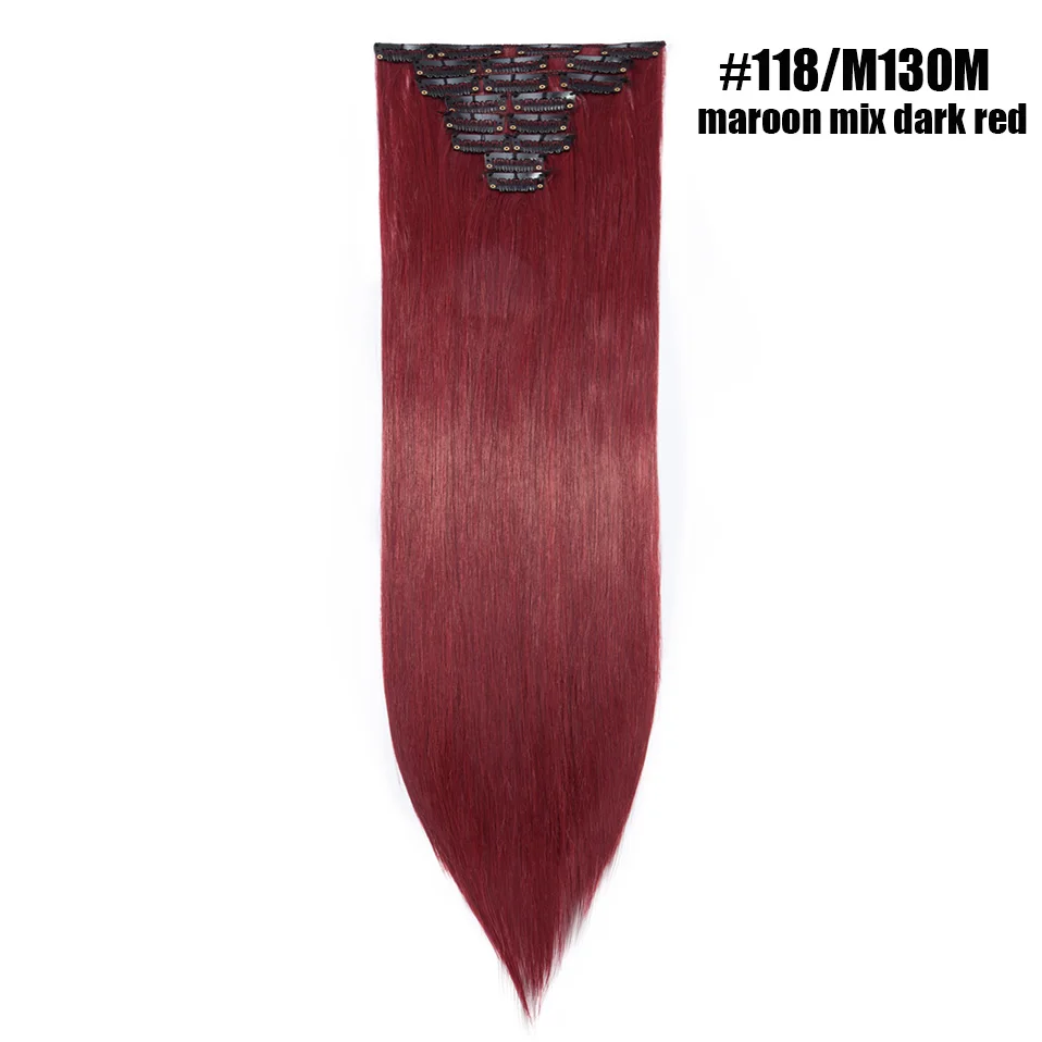 maroon mix dark red S-noilite 2" 8 шт./компл. шелковистые прямые волосы Наращивание волос Синтетические наращивание натуральных волос для Для женщин длинные натуральные волосы на заколках для наращивания, волосы на заколках - Цвет: maroon mix dark red