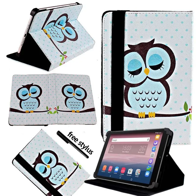 Sleeping Owl KK&LL для Alcatel OneTouch Pixi 3 10 дюймов-кожаный чехол-подставка для планшета+ Бесплатный стилус - Цвет: Sleeping Owl