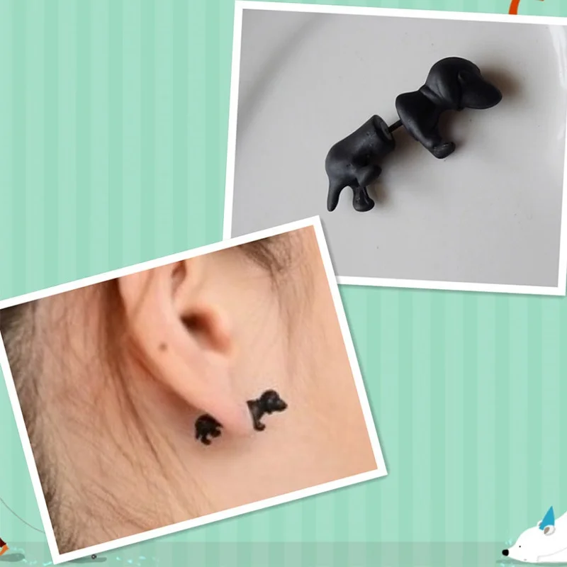 В стиле панк модные милые мужские и женские 3D щенок собака животное Манжеты Ухо