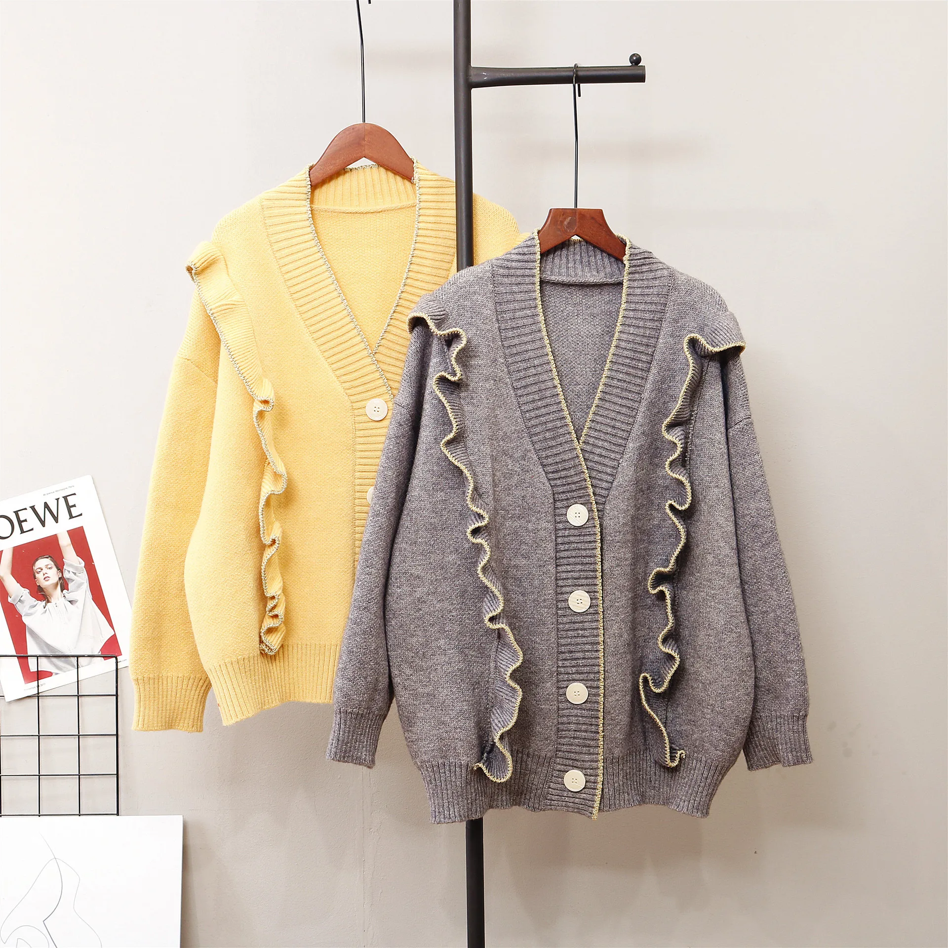 Женский кардиган с длинным рукавом повседневный трикотажный свитер в стиле