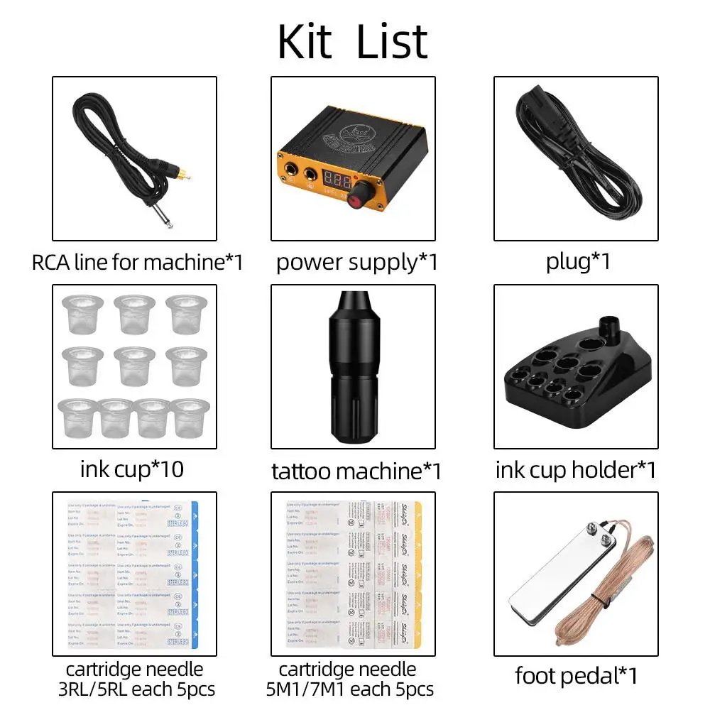 

XY Fancy Black Hexagonal Aluminum Short Pen Gray One Piece Integrated Needle Tattoo Set WSTZ0617_04