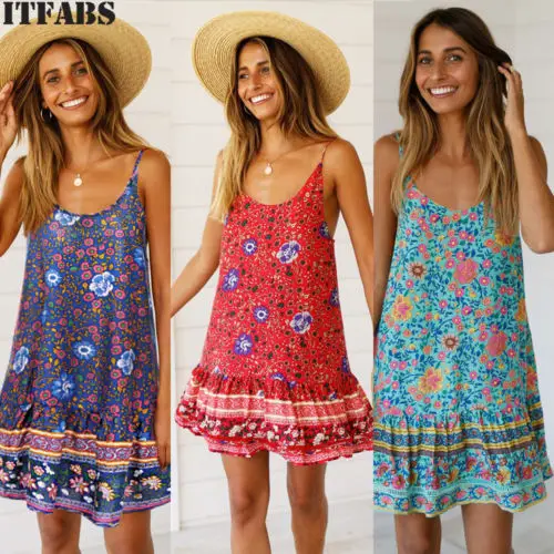 Новое Женское летнее платье Бохо повседневное Длинное Макси Vestidos Вечернее