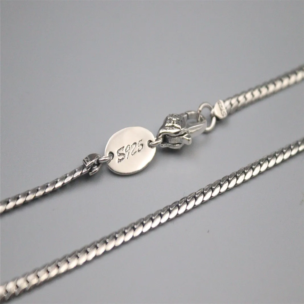 Цепочка-плетка из чистого стерлингового серебра 925 пробы мужская и женская цепь