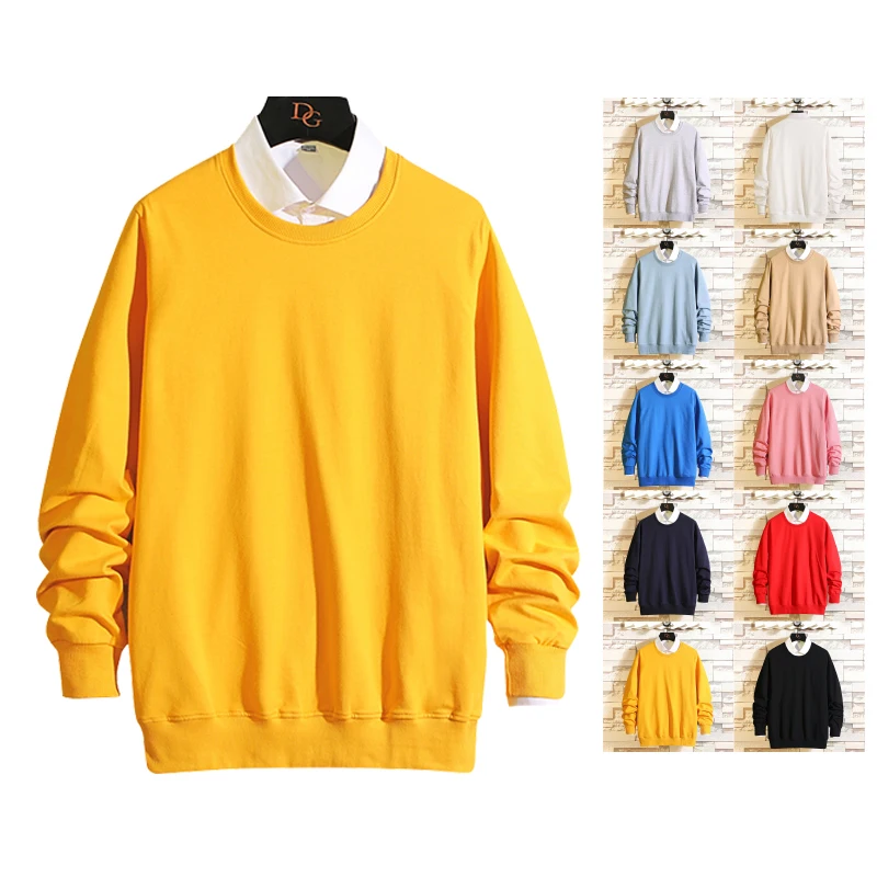 

Толстовка мужская свободного покроя, Модный пуловер с длинным рукавом, хлопковая кофта в стиле хип-хоп, Желтый/хаки/красный цвета, уличная о...
