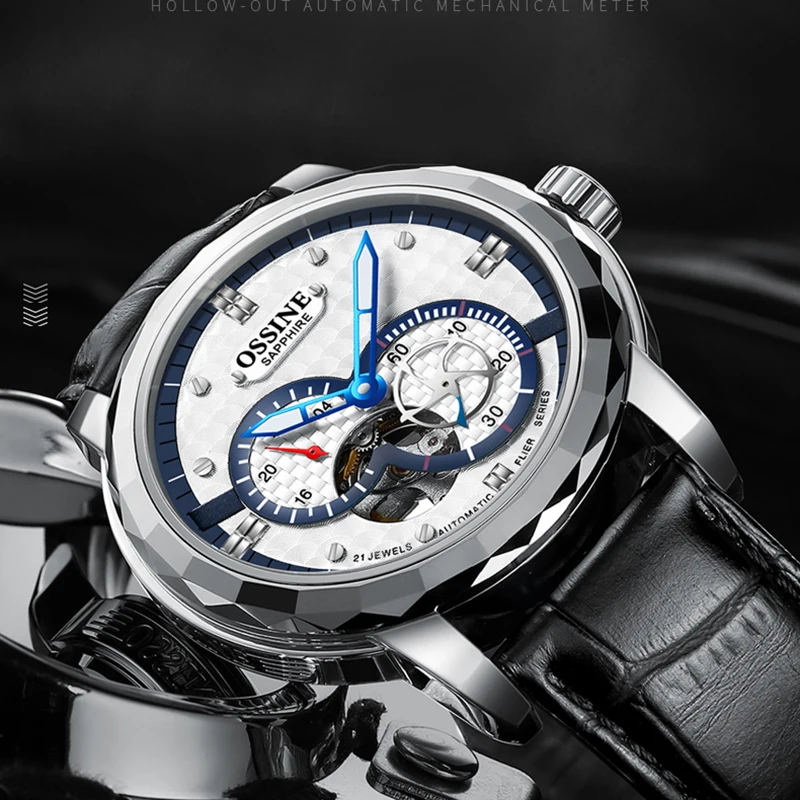 

Fashion Trend Perspective Watch Automatic Mechanical Watch Small Three-pin Male Stainless Steel Wrist watch Large dial 2019 new