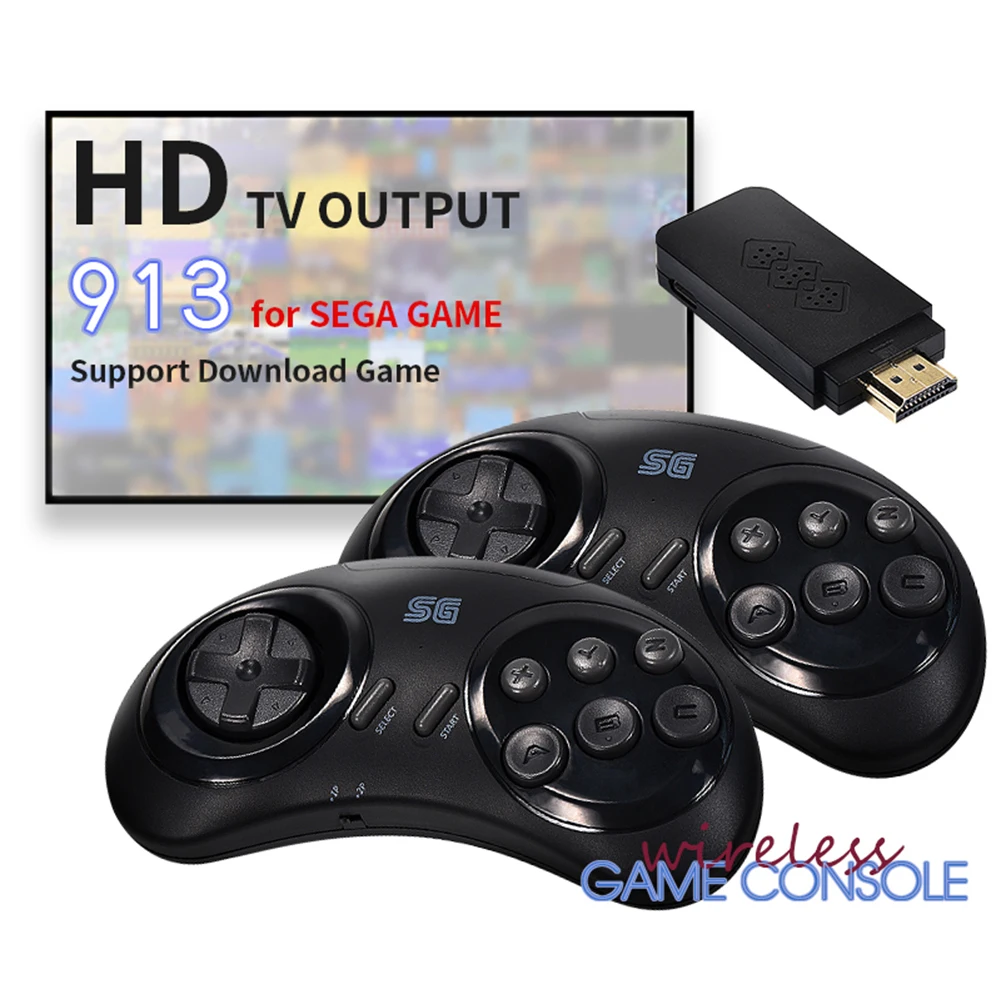 16 битная Беспроводная игровая консоль MD для Sega Genesis Game Stick HDMI совместимая с 900 +