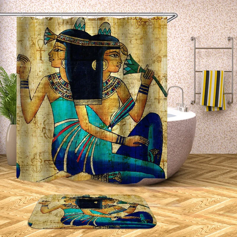 

Cheersee waterproof customization print african american woman 3d bathroom shower curtain set with rugs and carpet