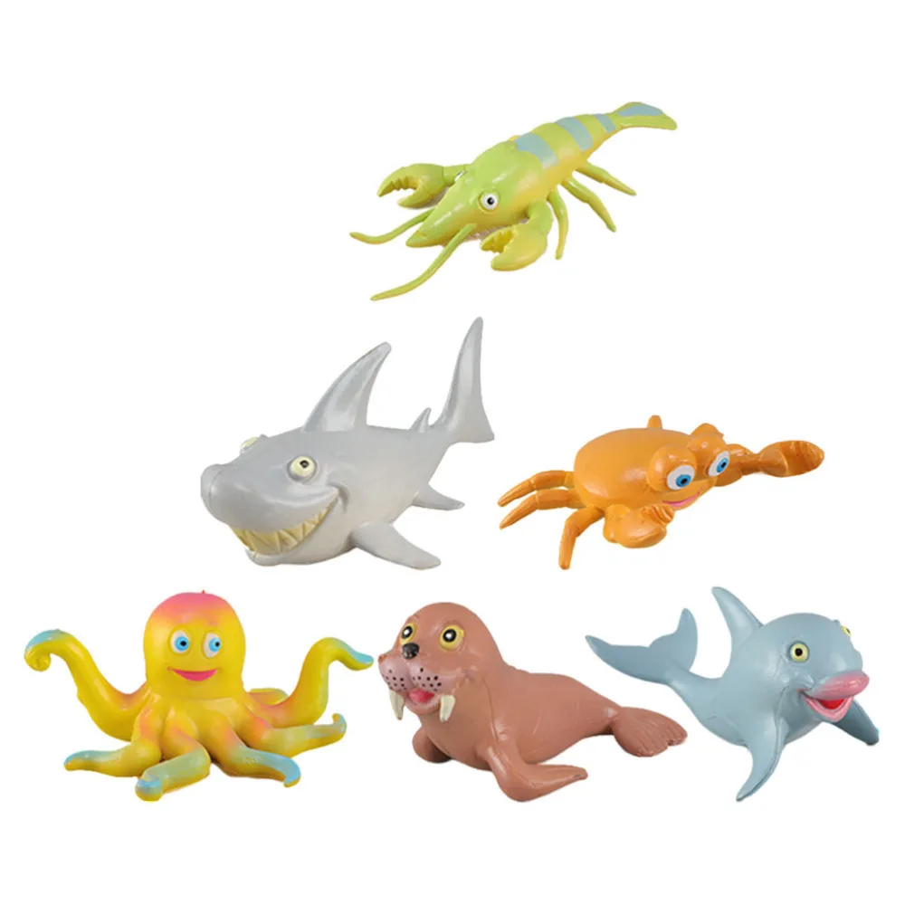 

6pcs Simulated Sea Animals Models Marine Animal Toys Mini Sea Creature Toys