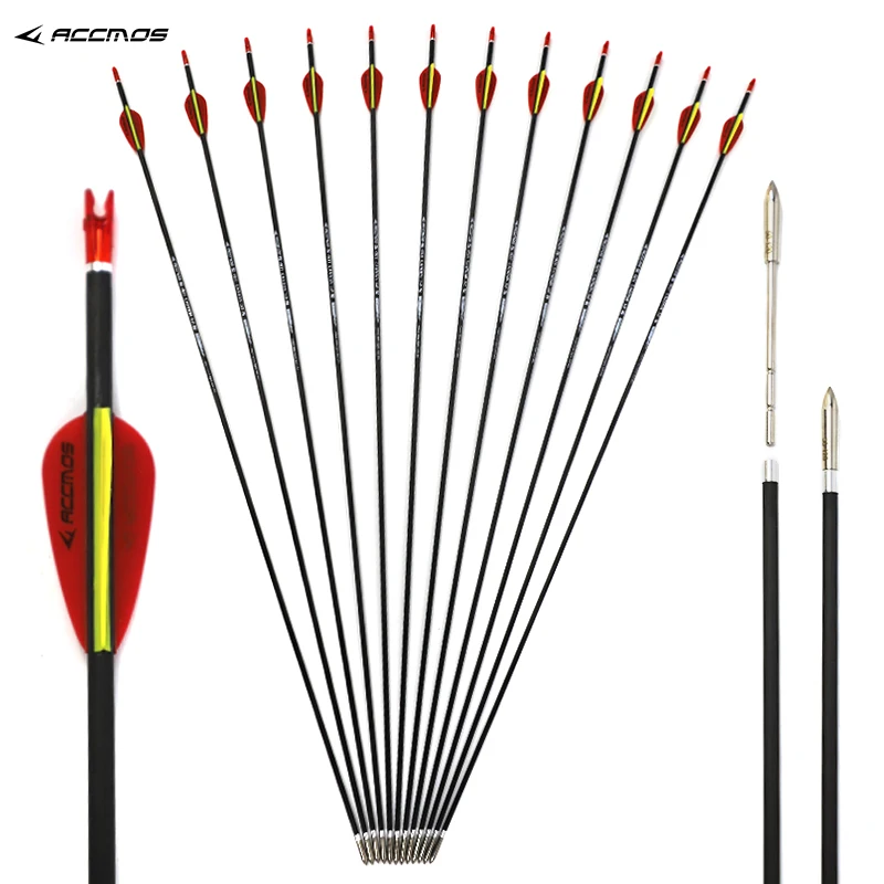 

Стрелы для стрельбы из лука из углеродного волокна, 12 шт., ID 3,2 мм, стрелы для стрельбы из лука 350, 400, 500, 550, 600, 700, 800, стрелы для стрельбы из блочн...