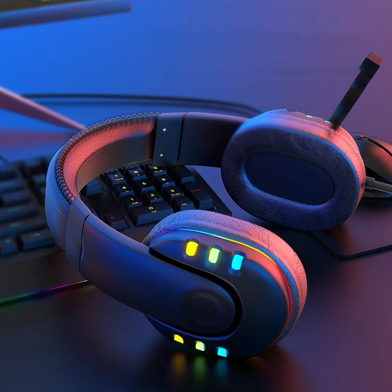 Игровые наушники с микрофоном гарнитура для ПК и геймеров проводные RGB