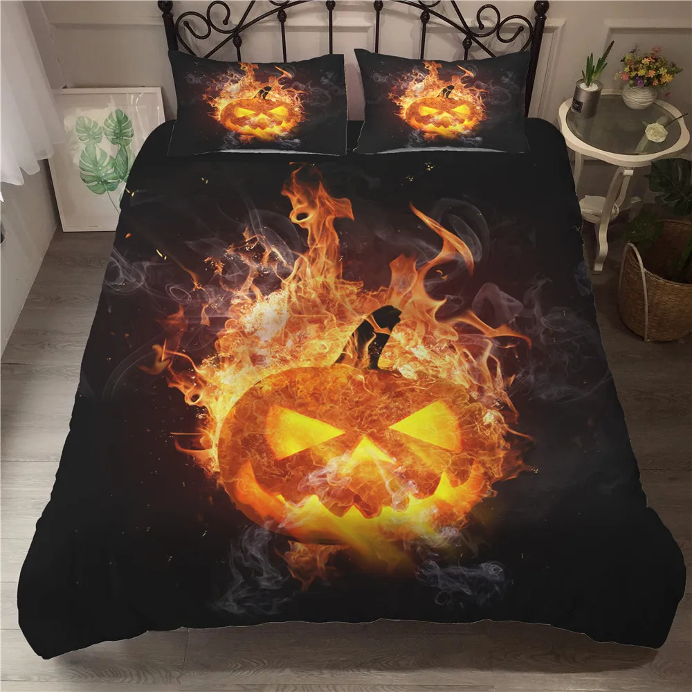 

Комплект постельного белья MEI Dream на Хеллоуин 3D, Комплект постельного белья Джек-о-фонарик, одеяла и простыня, Комплект постельного белья