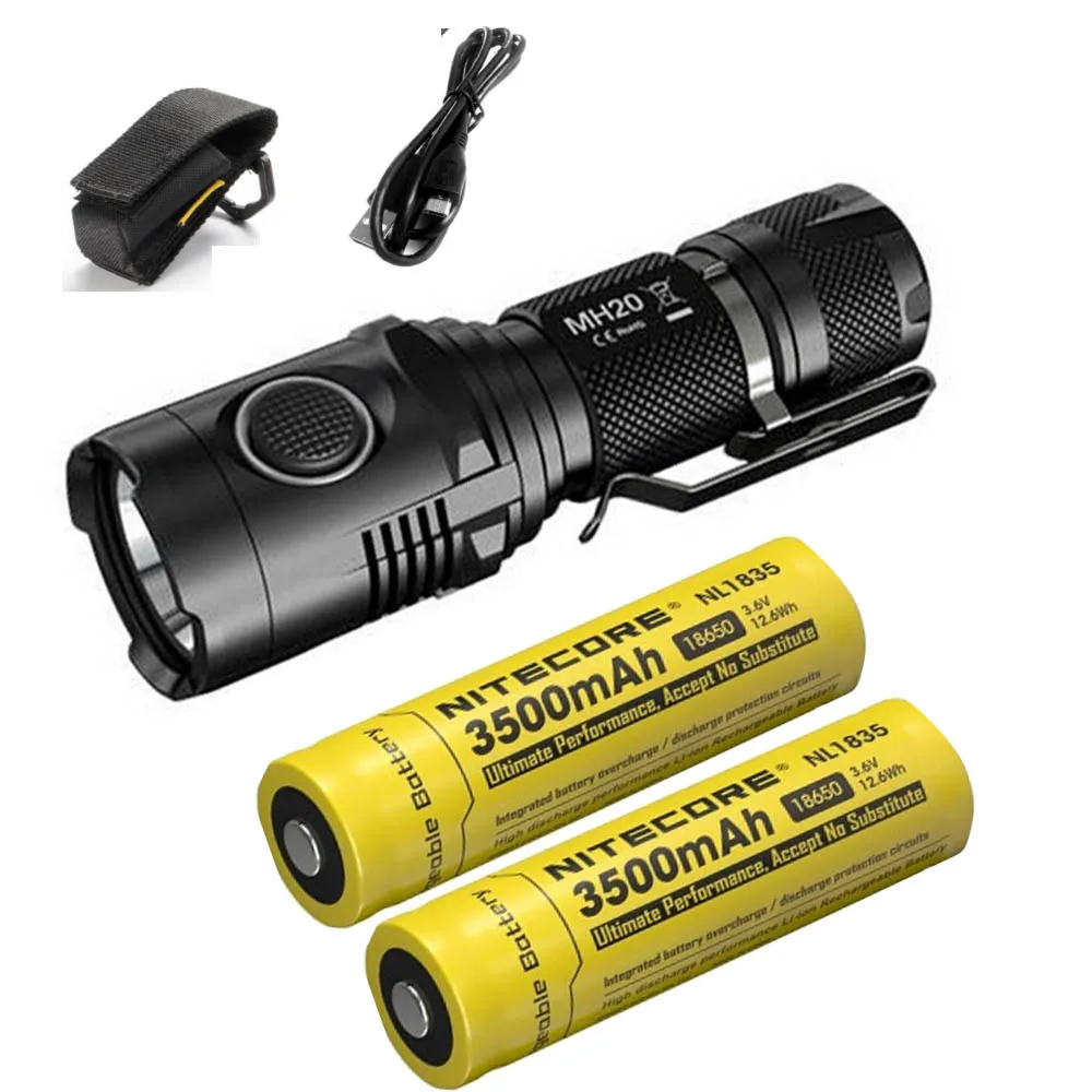 NITECORE MH20 Micro usb зарядка вспышка CREE XM L2 U2 Макс 1000 люмен луч бросок 220 м Спорт на