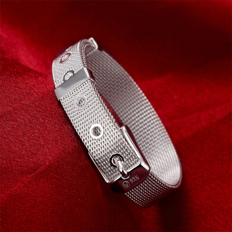Модный пояс дизайн из чистого 925 пробы серебра хорошее ювелирное изделие браслет
