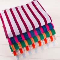 width 70 fashion simple color stripe cotton fabric by the half yard for short sleeve t shirt dress suspender material
