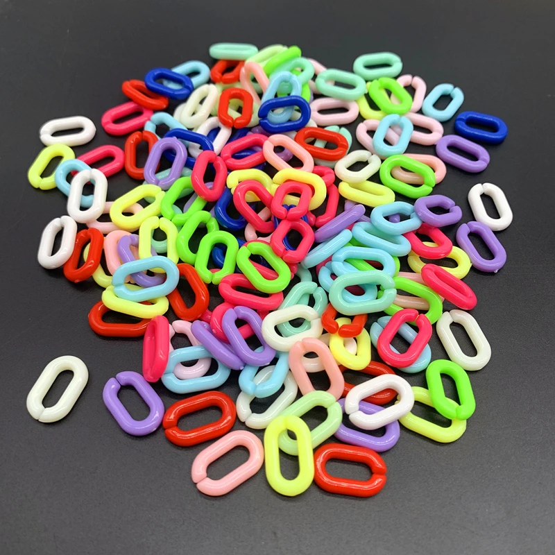 New 50pcs 15x10mm Acrylic Link Chain Keychains For Necklace Bracelet Making Colorful Plastic Links Jewelry | Украшения и