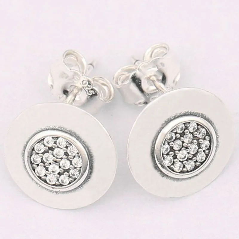 

Original 925 Sterling Silver Pan Earring Fashionable Round Close Set Earrings For Women Wedding Gift Fashion Jewelry
