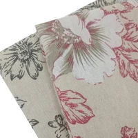 flower print cotton linen fabric diy patchwork manual sewing quilting canvas material for upholstery home textile crafts cloth