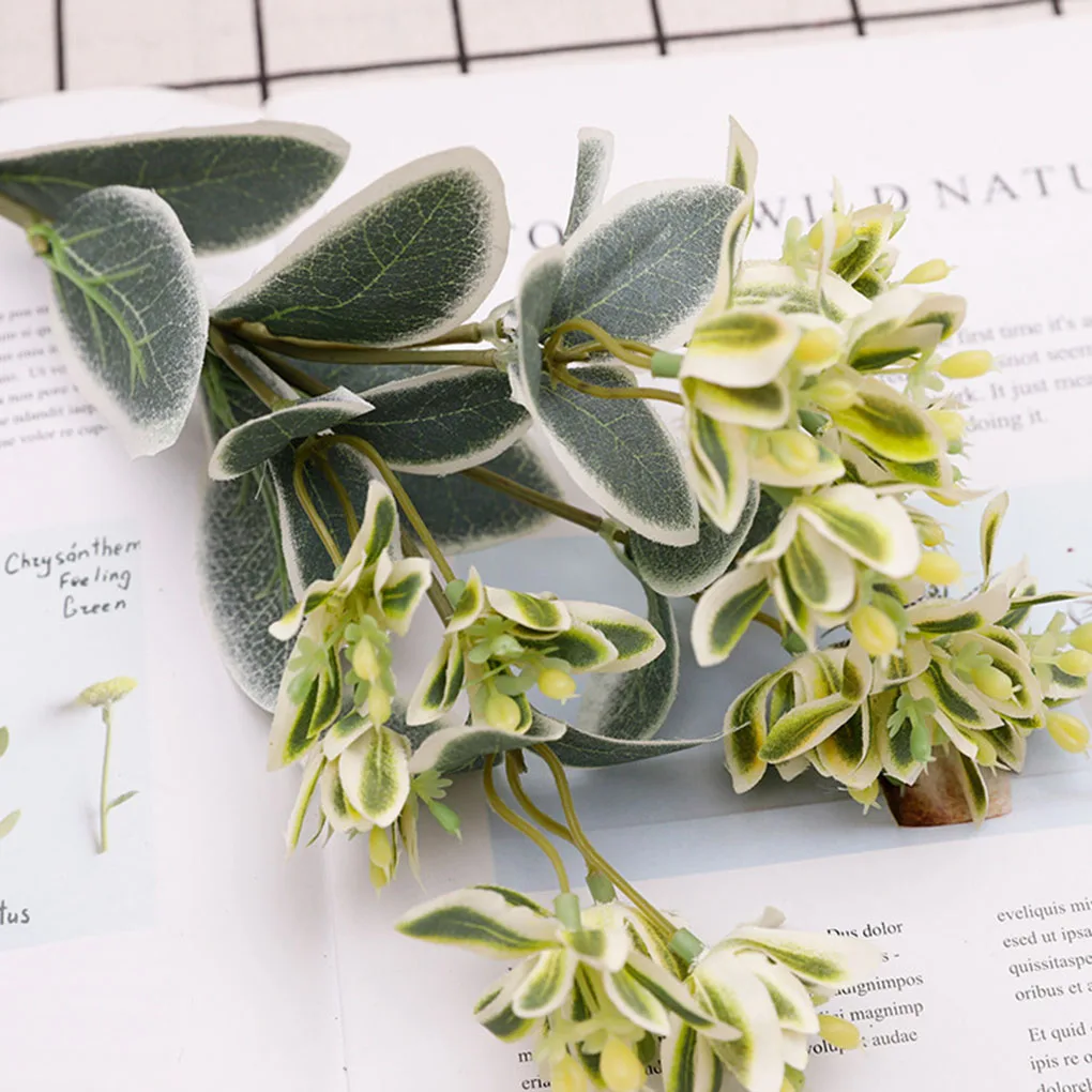 Искусственные растения Альпийский снег лист бело-зеленый имитация украшение для