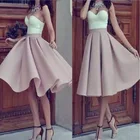 Двухцветные коктейльные платья для выпускного вечера, атласные платья для выпускного вечера, коктейльные халаты