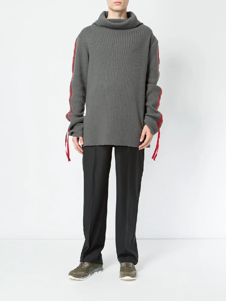 

Men New Fashion Casual Irregular Straight Trousers Model Catwalk Gd Hairstylist Tide Pants Plus Size Singer Costumes