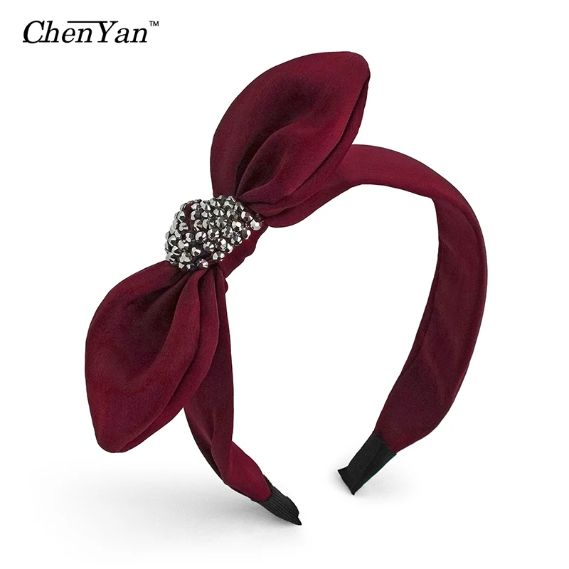 Модная женская повязка на голову Chen Yan тканевая однотонная с перехлёстом