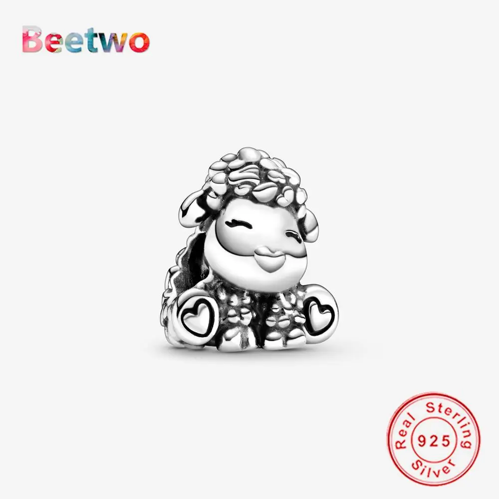 

925 стерлингового серебра Патти, подвеска в виде овечки ясно, Очаровательные бусы, подходят к оригинальному, соответственные Европейской Пан...