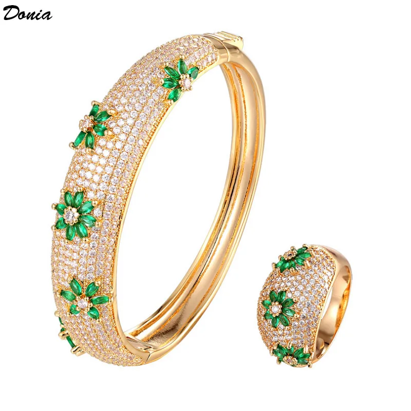 Donia jewelry Fashion European and American micro-inlaid AAA zircon horse eye plum bracelet fashion women's jewelry ring