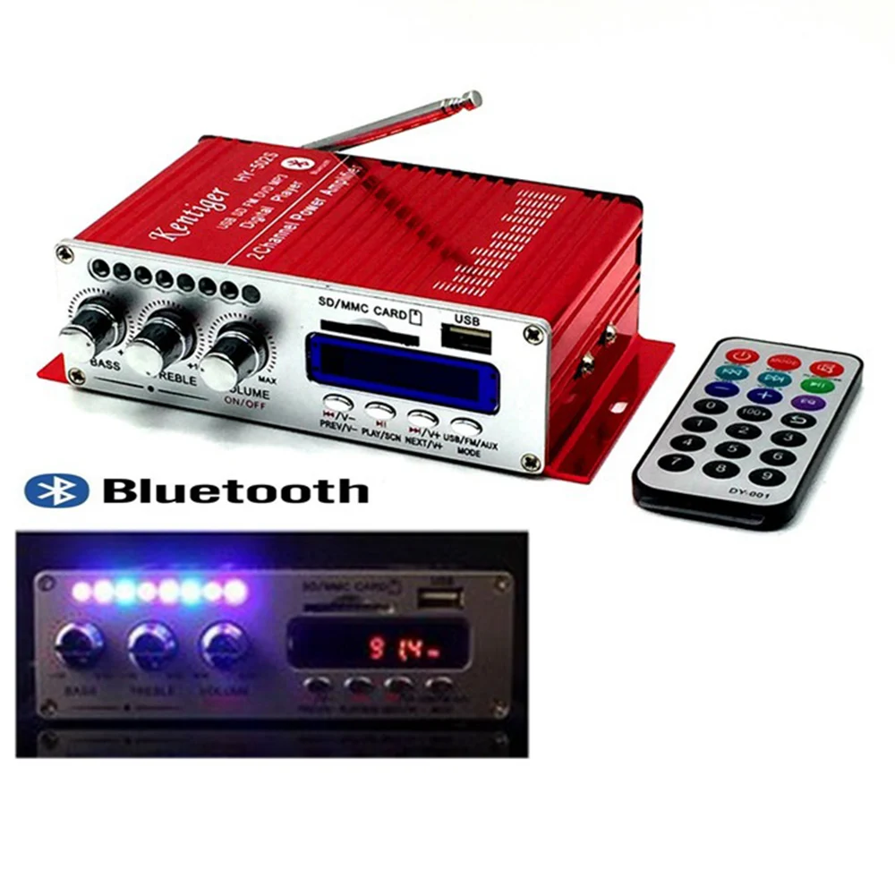 Мощность стерео HY-502S 40 Вт мини-усилитель Bluetooth USB SD FM радио адаптер питания аудио усилитель для автомобилей
