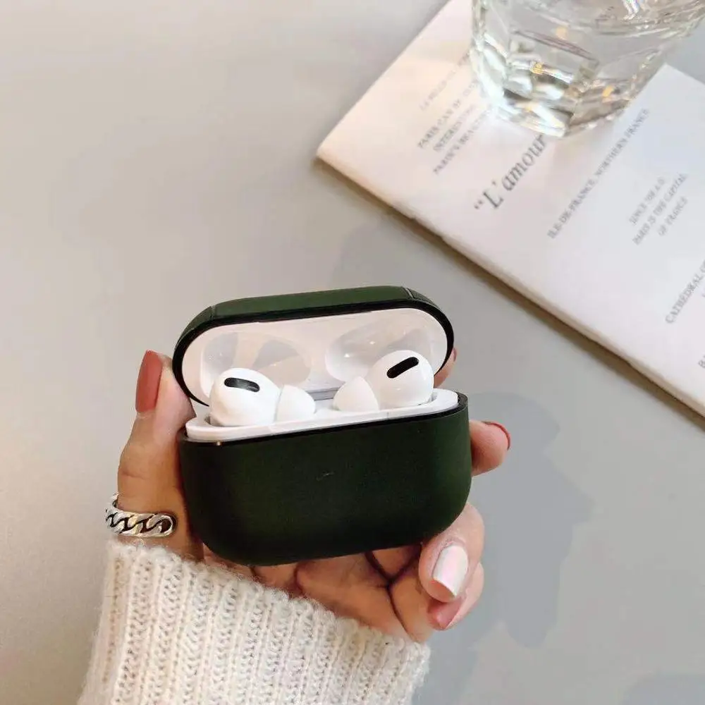 Зеленый Airpodspro, чехол для гарнитуры, 3 поколения, для мобильного телефона, беспроводная Bluetooth гарнитура, чехол с кожаным жестким чехлом, чехол для гарнитуры телефона - Цвет: Зеленый