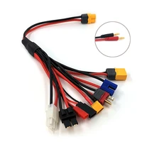 30cm 8in1 soft silicone charging wire xt60 plug connector to xt60 xt30 t futaba jst ec3 tamiya trx wire cable for rc charger