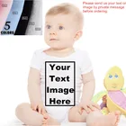 Индивидуальный заказ ваш текст здесь, Детский комбинезон для новорожденных детей, для мальчиков и девочек 100% хлопковая футболка с короткими рукавами детская одежда для малышей